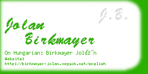 jolan birkmayer business card